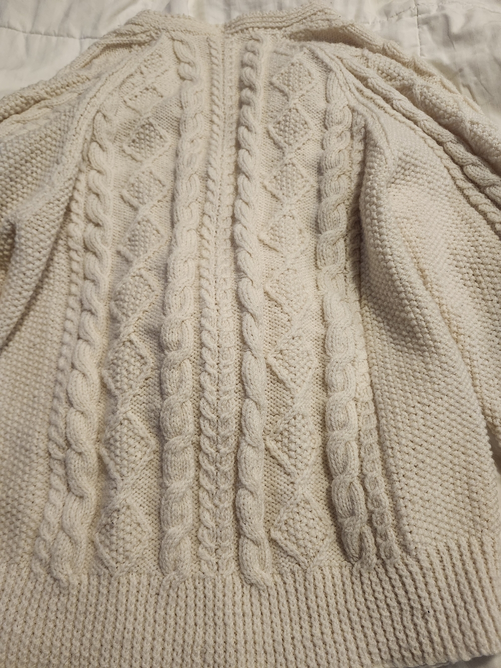 HANDMADE Cable Knit Button-Front Sweater Cardigan - Picture 9 of 11